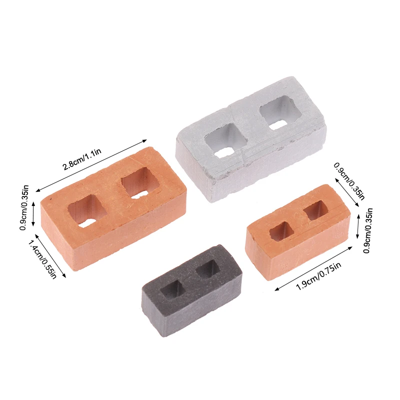 20/50Pcs Miniature Cinder Blocks Model 1/12 Dollhouse Micro Landscape Mini Concrete Bricks Toy Micro Scene Construction Props