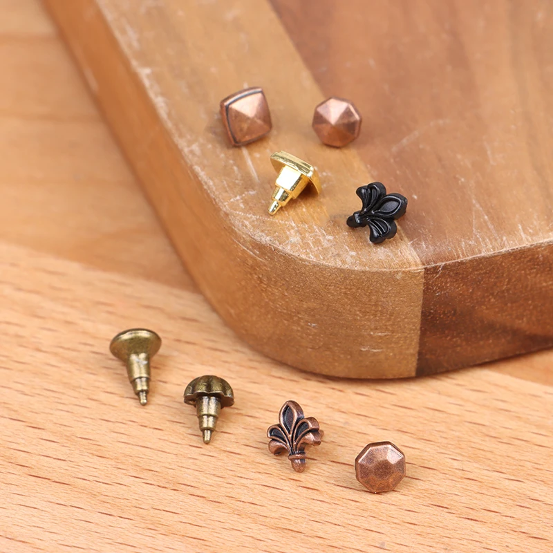 1Pc 1:12 Dollhouse Miniature Drawer Handles Cabinet Handle Flower Round Shape Cabinet Furniture Decor Toy