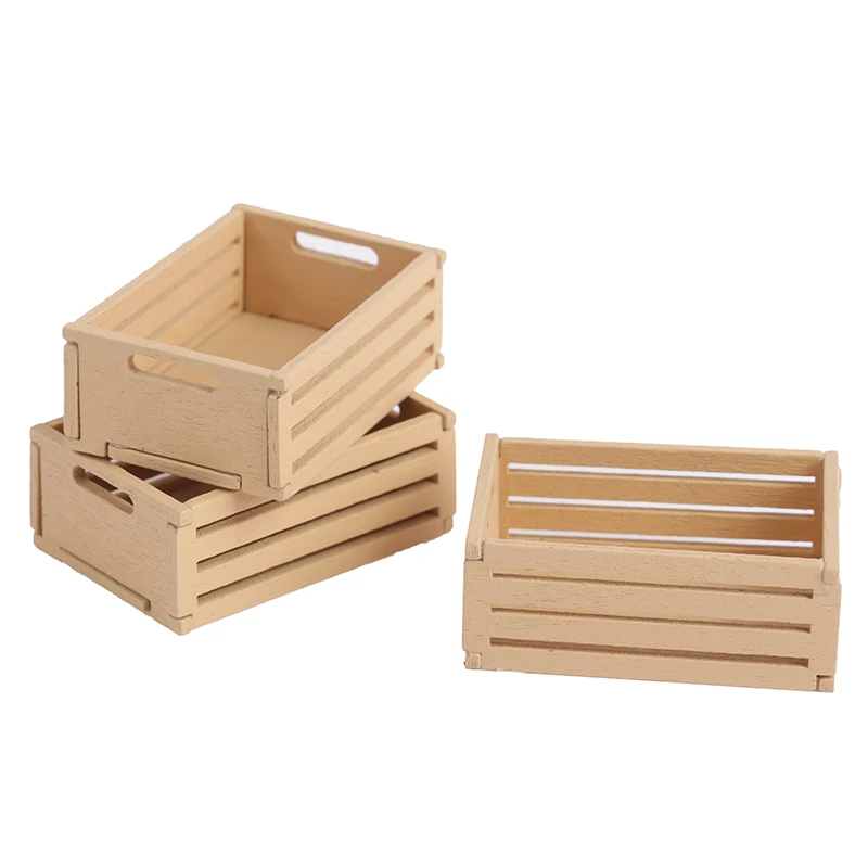 3pcs Dollhouse Miniature Mini Wooden Fruit Frame For 1:12 Dollhouse