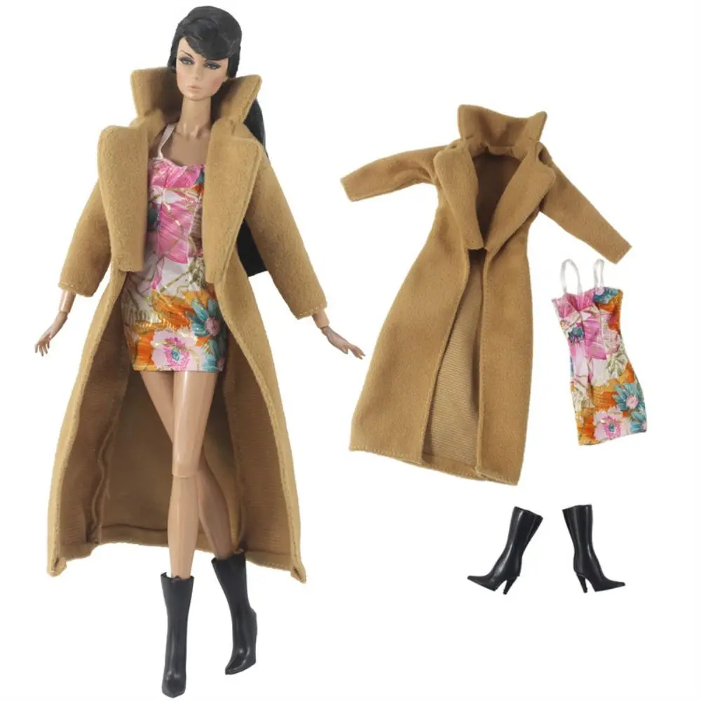 1/6 Doll Fashion Casual Wear Clothes Plush Coat Pants Winter Wear Clothes Skirt Bags Handmade Girl Doll Jacket Set For 29~32cm