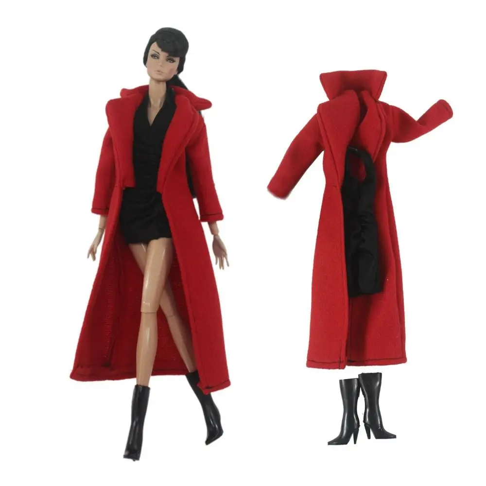 1/6 Doll Fashion Casual Wear Clothes Plush Coat Pants Winter Wear Clothes Skirt Bags Handmade Girl Doll Jacket Set For 29~32cm