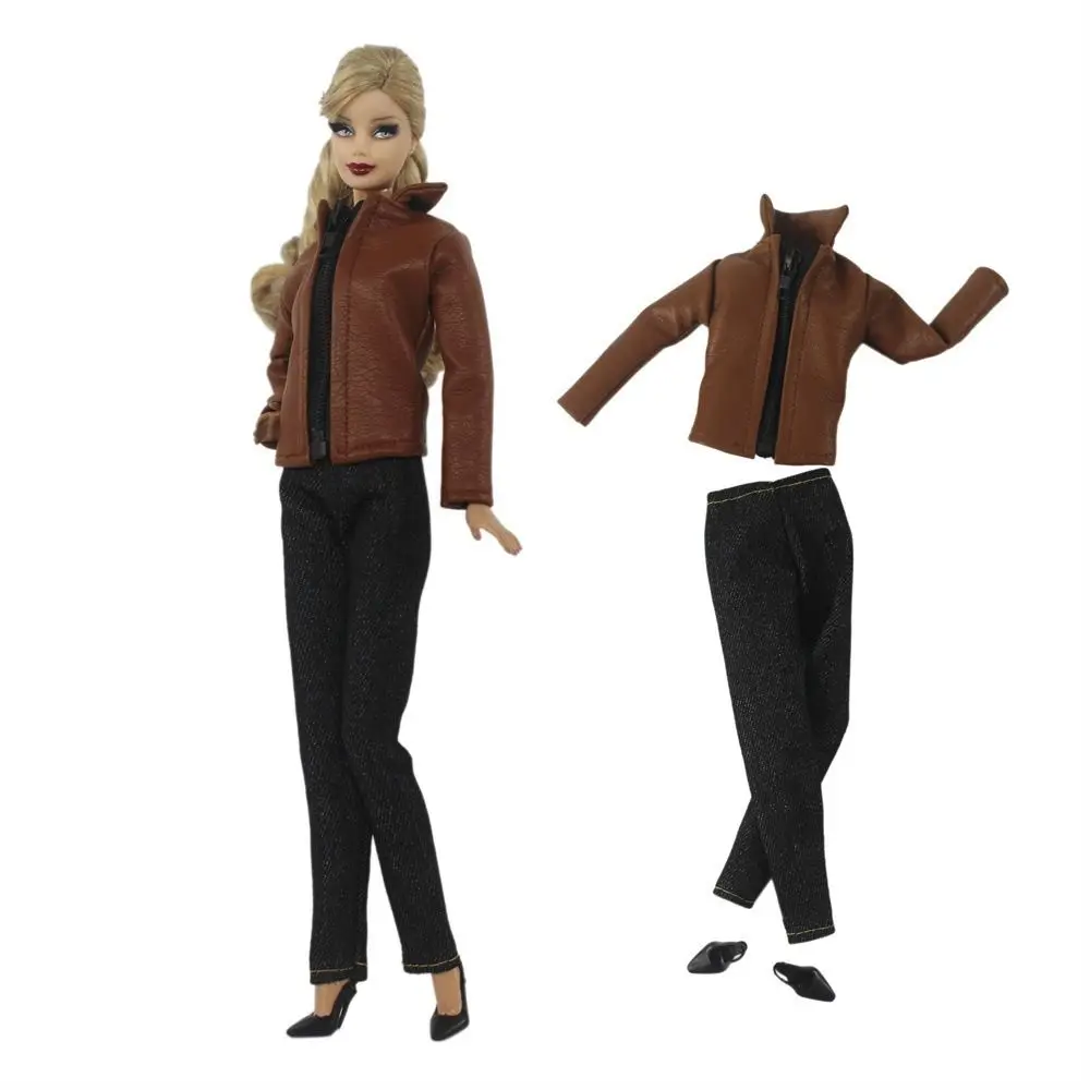 1/6 Doll Fashion Casual Wear Clothes Plush Coat Pants Winter Wear Clothes Skirt Bags Handmade Girl Doll Jacket Set For 29~32cm