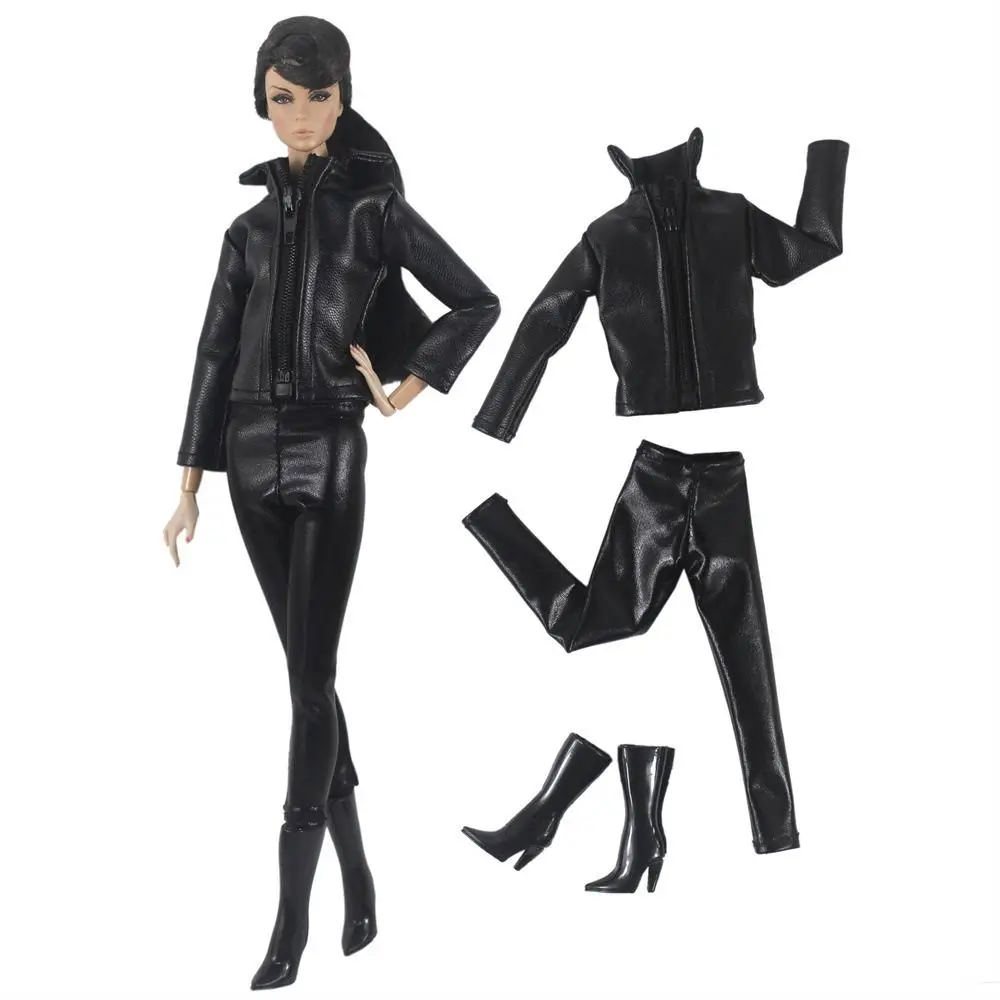 1/6 Doll Fashion Casual Wear Clothes Plush Coat Pants Winter Wear Clothes Skirt Bags Handmade Girl Doll Jacket Set For 29~32cm