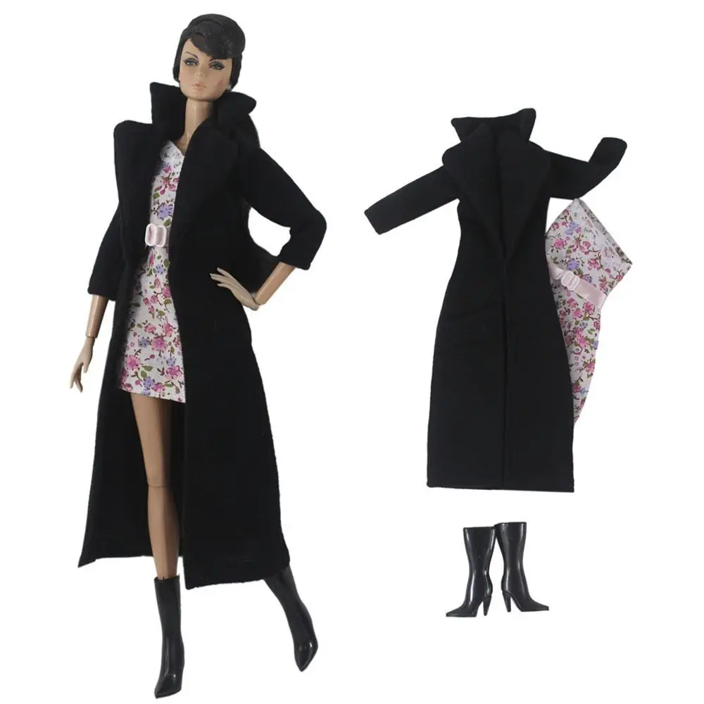 1/6 Doll Fashion Casual Wear Clothes Plush Coat Pants Winter Wear Clothes Skirt Bags Handmade Girl Doll Jacket Set For 29~32cm