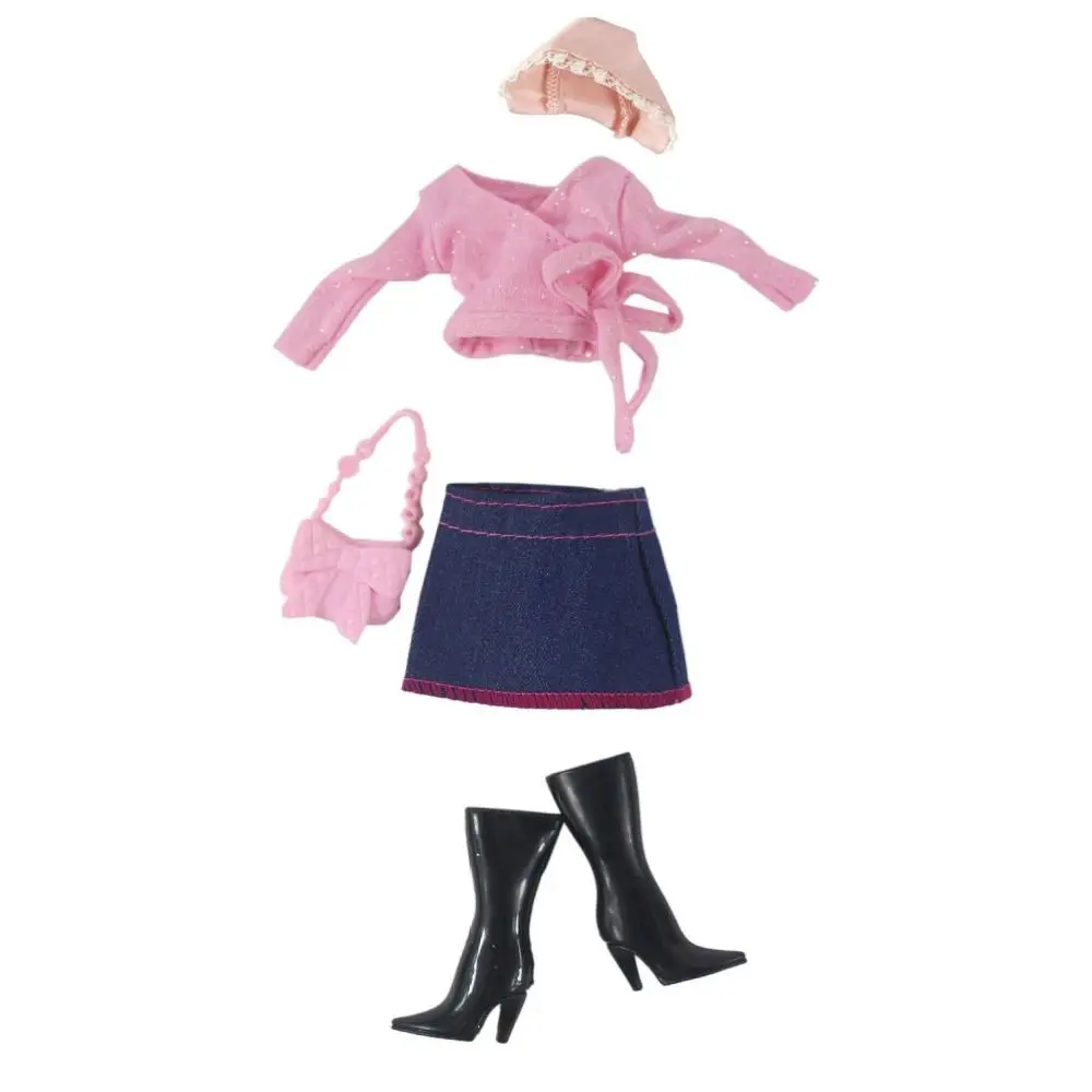 1/6 Doll Fashion Casual Wear Clothes Plush Coat Pants Winter Wear Clothes Skirt Bags Handmade Girl Doll Jacket Set For 29~32cm