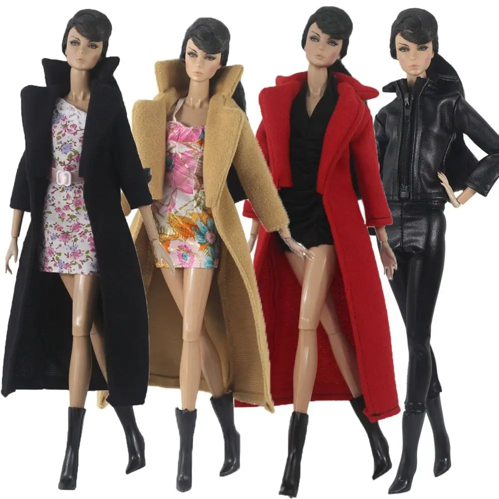 1/6 Doll Fashion Casual Wear Clothes Plush Coat Pants Winter Wear Clothes Skirt Bags Handmade Girl Doll Jacket Set For 29~32cm