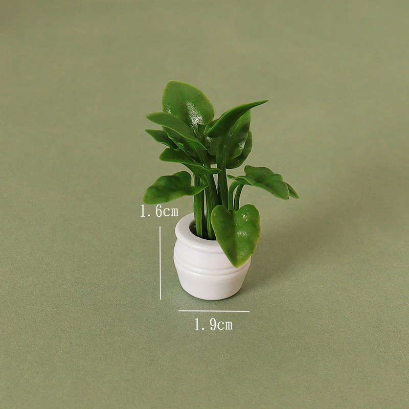 Doll House Mini Simulated Green Plant Potting Plant Model DIY Dollhouse Home Garden Outdoor Landscape Flower Bed Scene Decor