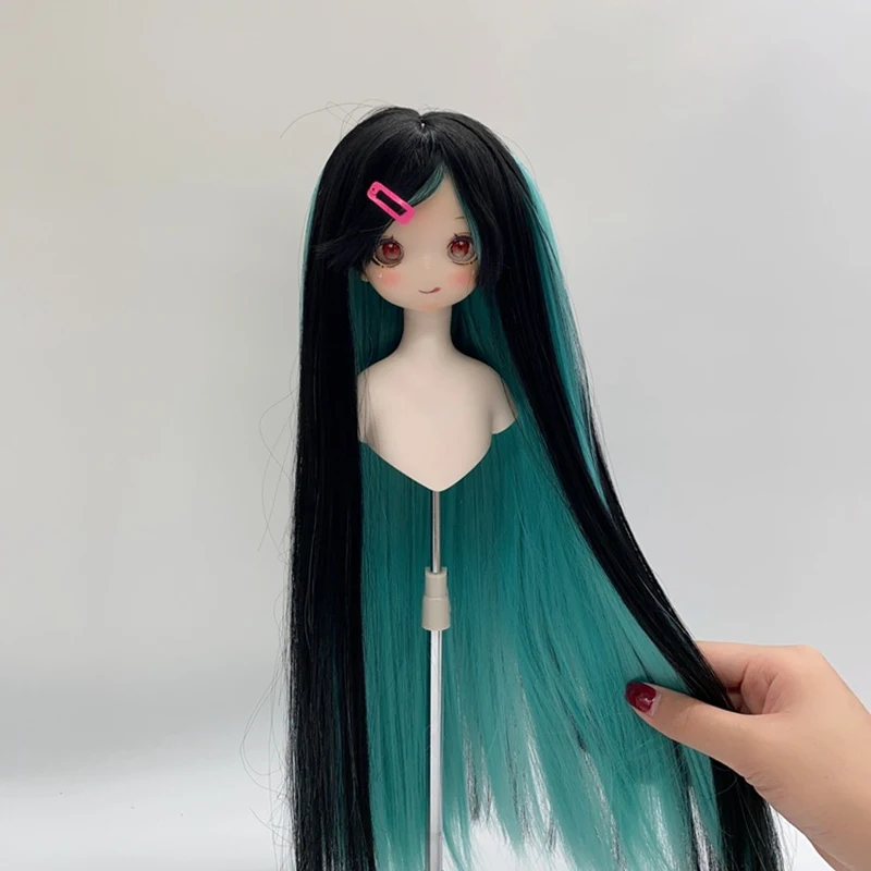 New 1/3 & 1/4 & 1/6 Bjd Doll's Wig Anime Doll Dress Up Accessories Bicolor Long Straight Wig