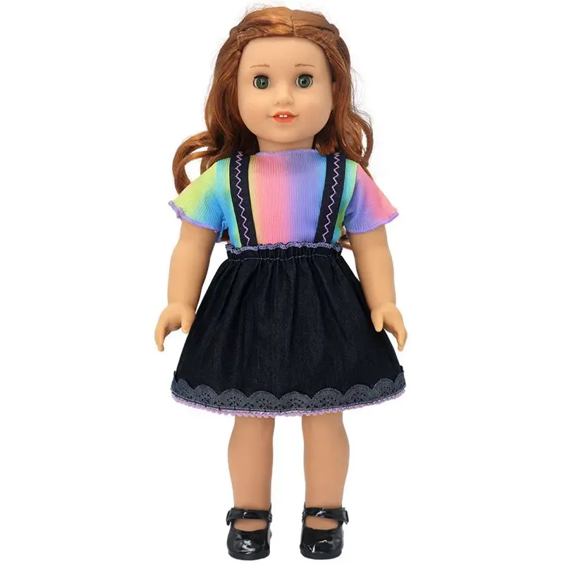 18 Inch Dolls Dress 43CM Baby New Born Doll Christmas Clothing For American Doll Clothes Cute Princess Gauze Skirt Gift For Girl