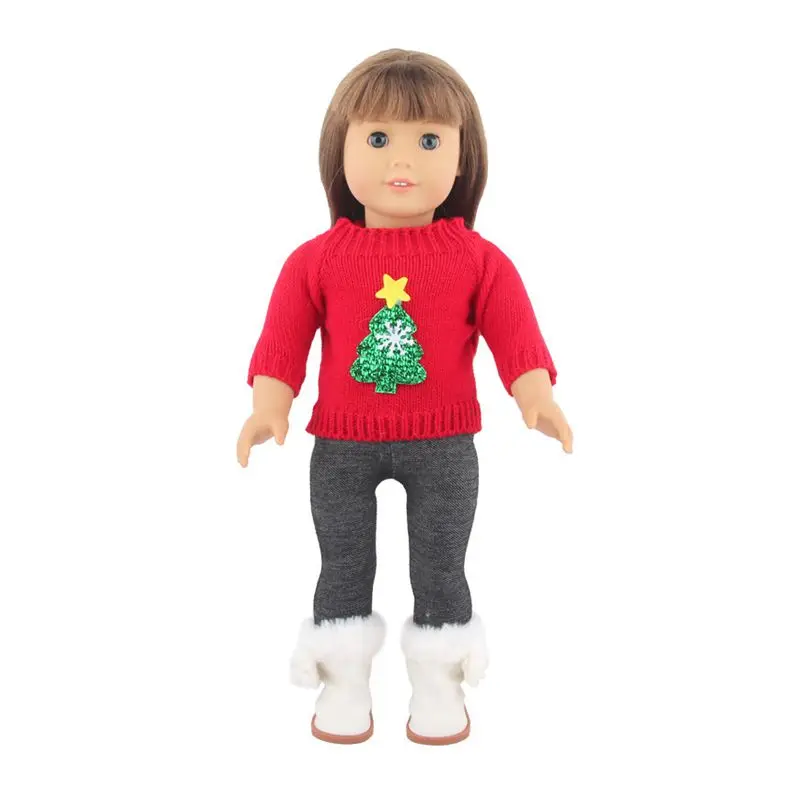 18 Inch Dolls Dress 43CM Baby New Born Doll Christmas Clothing For American Doll Clothes Cute Princess Gauze Skirt Gift For Girl