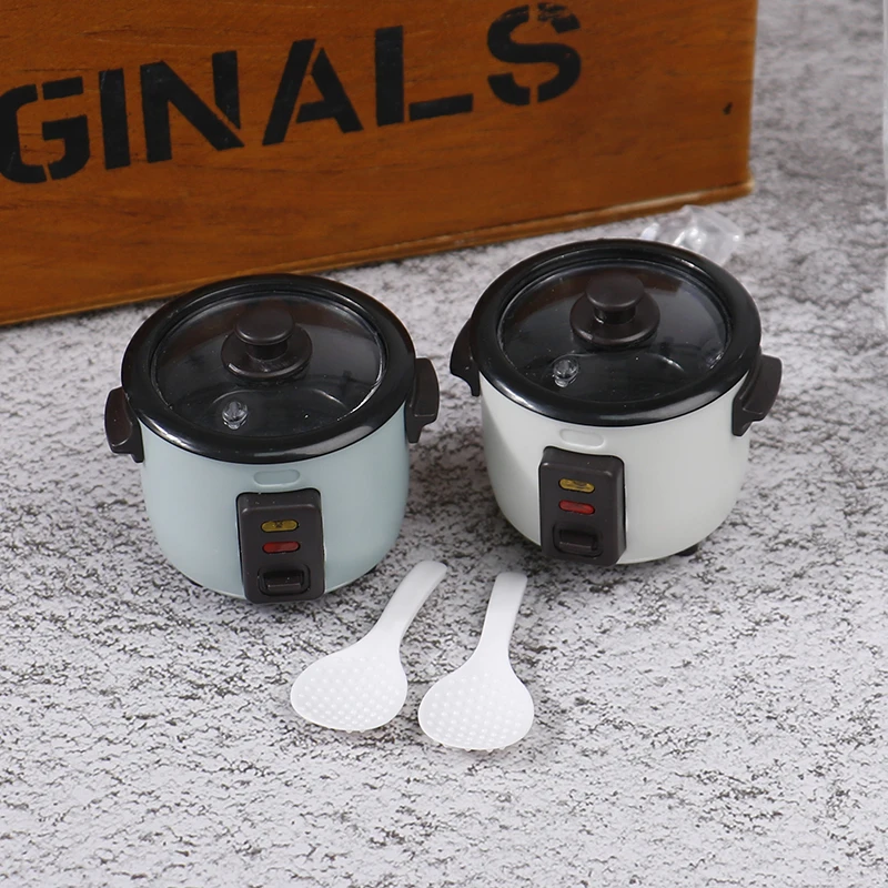 1/12 Scale Dollhouse Miniature Rice Cooker Machine Modle Simulation Kitchen Appliance Accessories Pretend Play Toys Gift