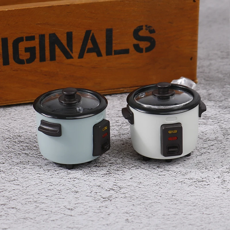 1/12 Scale Dollhouse Miniature Rice Cooker Machine Modle Simulation Kitchen Appliance Accessories Pretend Play Toys Gift