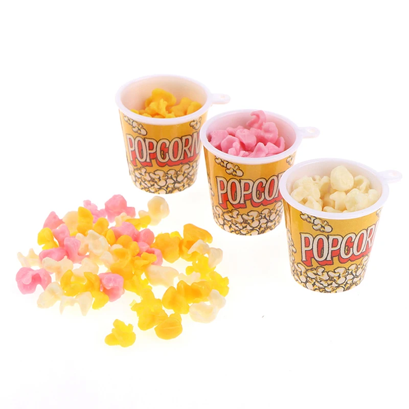 1:12 Dollhouse Miniture Popcorn Bucket Snacks Pretend Food Decoration Prop Toys
