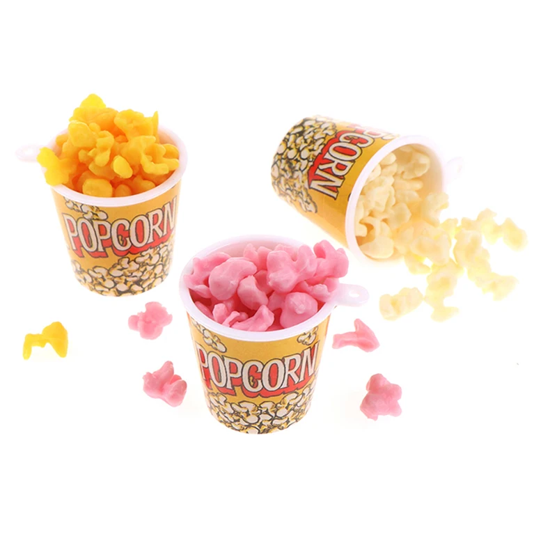 1:12 Dollhouse Miniture Popcorn Bucket Snacks Pretend Food Decoration Prop Toys