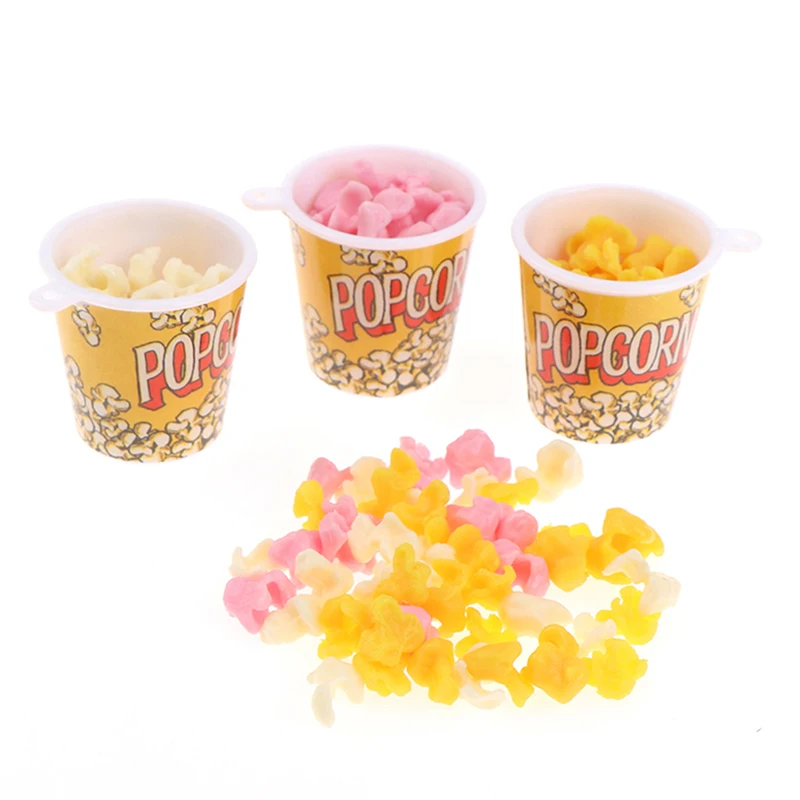 1:12 Dollhouse Miniture Popcorn Bucket Snacks Pretend Food Decoration Prop Toys