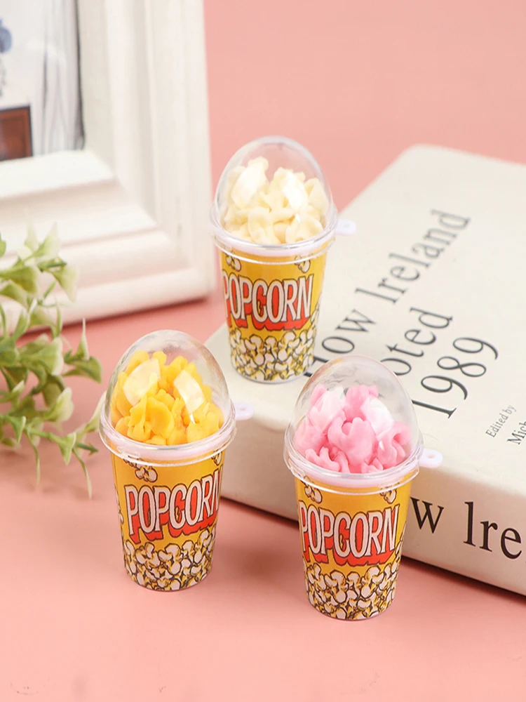1:12 Dollhouse Miniture Popcorn Bucket Snacks Pretend Food Decoration Prop Toys