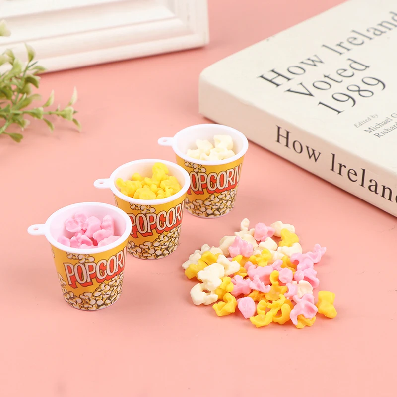 1:12 Dollhouse Miniture Popcorn Bucket Snacks Pretend Food Decoration Prop Toys