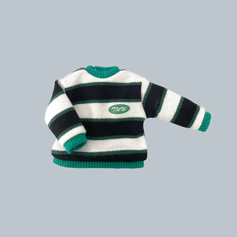 New Blythe Doll Clothes Colored Striped Round Neck Sweater Hoodie with Sports Wide Leg Pants Crossbody Bag for Blyth ob24 Outfit
