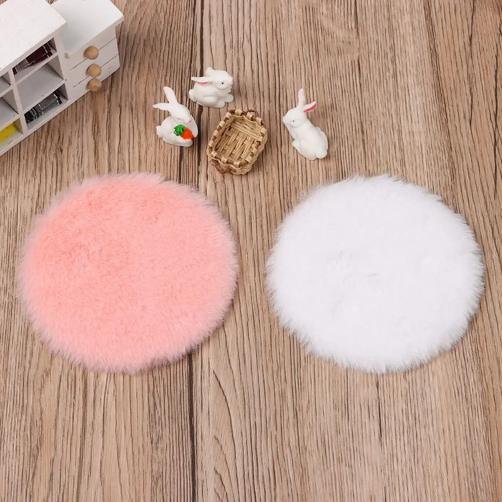 Gift Photo Props Nordic Style Dollhouse Plush Carpet Doll Accessories Miniature Hairy Rug Mini Floor Mat Gift