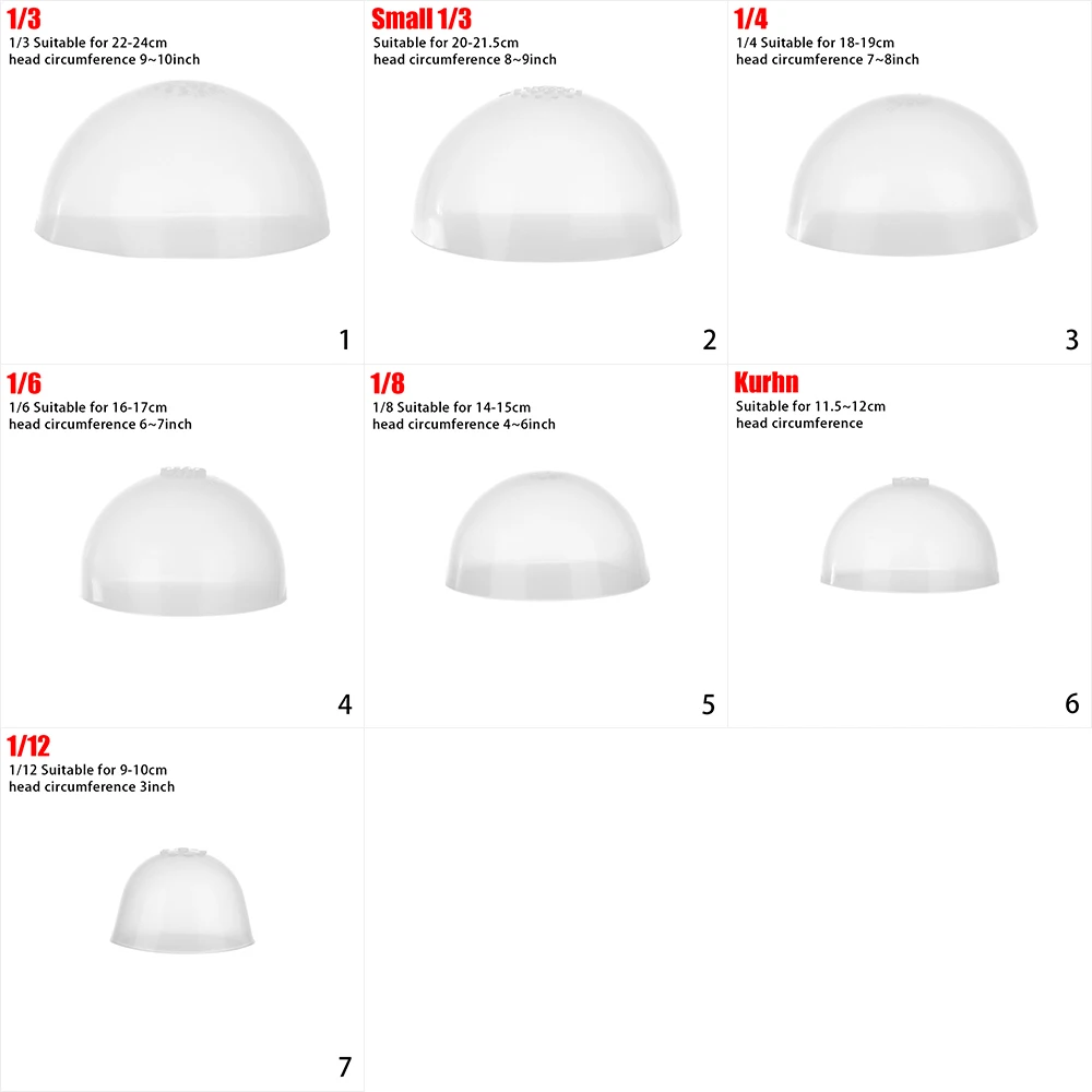 1/3 1/4 1/6 1/8 1/12 Doll-specific Wig Headgear Silicone Anti Slip Anti Staining Fixed Hair Headgear Doll Toys Accessories