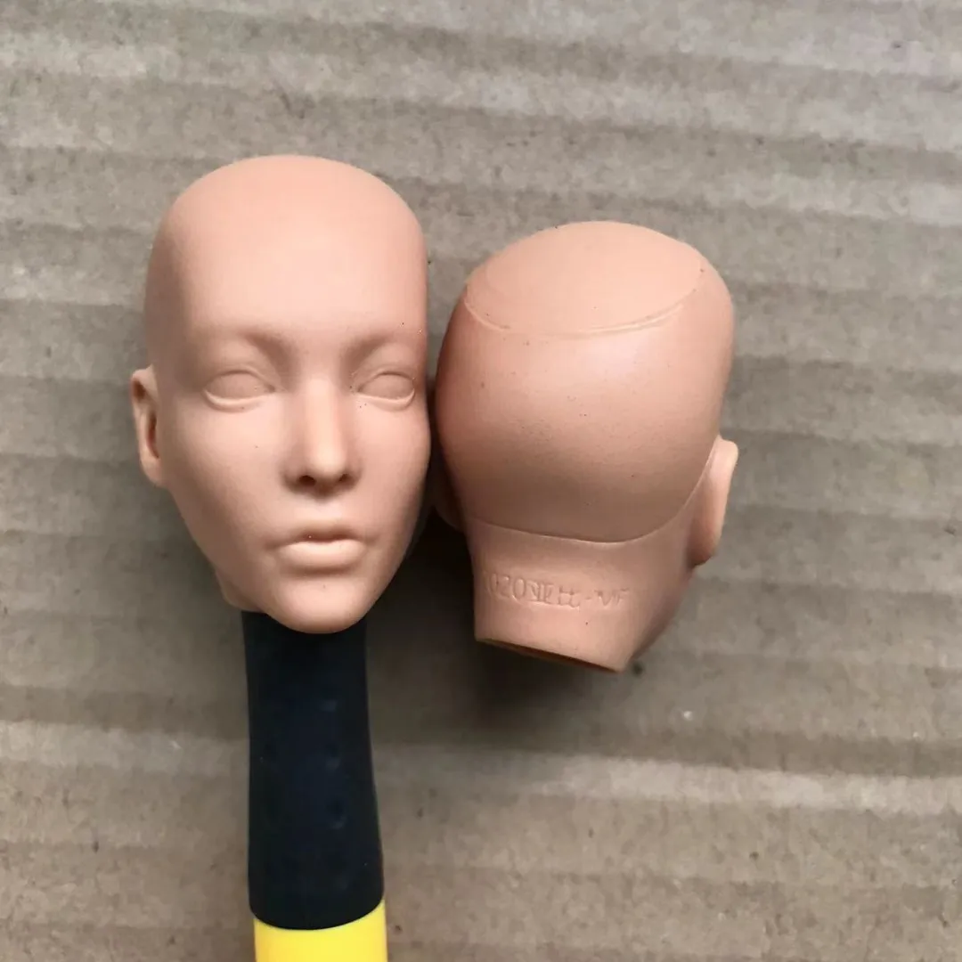 MENGF FR Color Bald Doll Heads Small Defectives With Black Dots Doll Heads Japan White Pink Beige Hungarian Latin Skin Doll Part