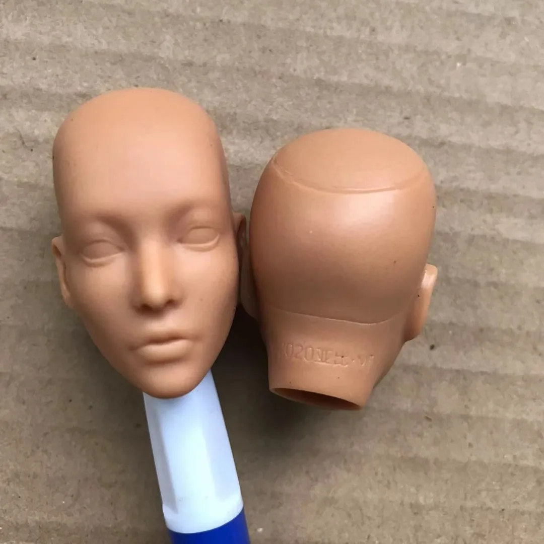 MENGF FR Color Bald Doll Heads Small Defectives With Black Dots Doll Heads Japan White Pink Beige Hungarian Latin Skin Doll Part
