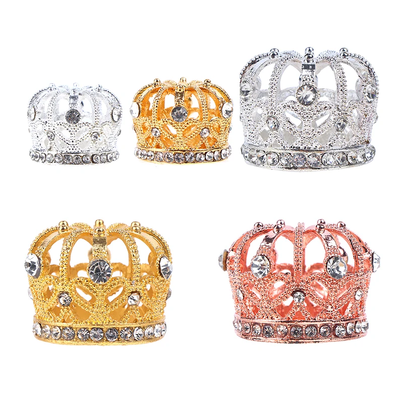 Dollhouse Miniature Gold Silver Bronze Mini Metal Alloy Crown Models Dolls Toys