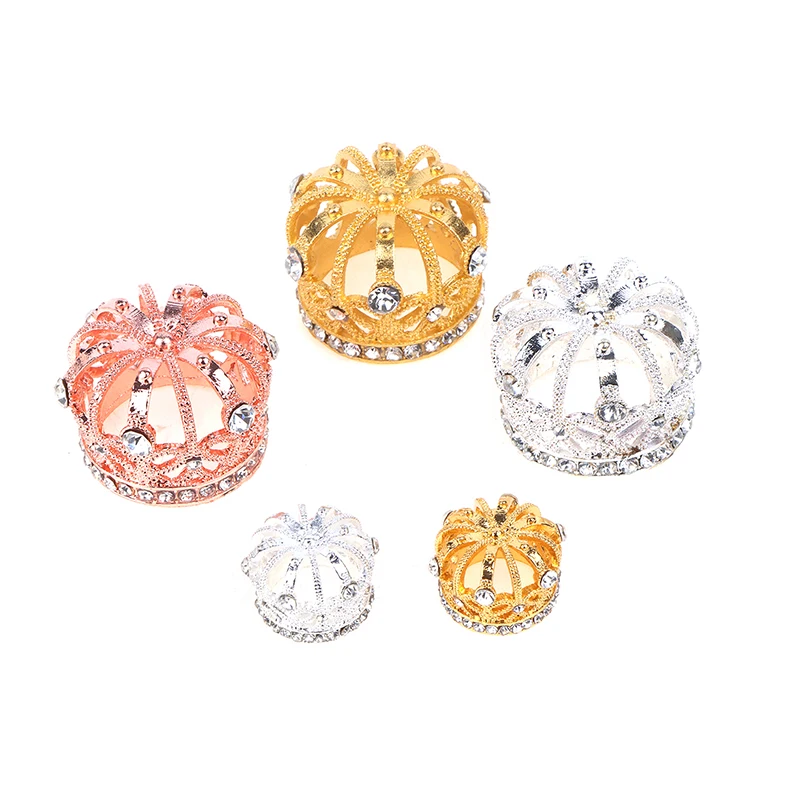 Dollhouse Miniature Gold Silver Bronze Mini Metal Alloy Crown Models Dolls Toys