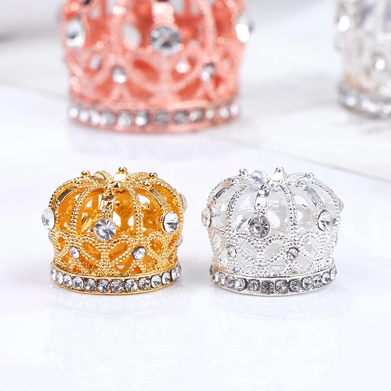 Dollhouse Miniature Gold Silver Bronze Mini Metal Alloy Crown Models Dolls Toys