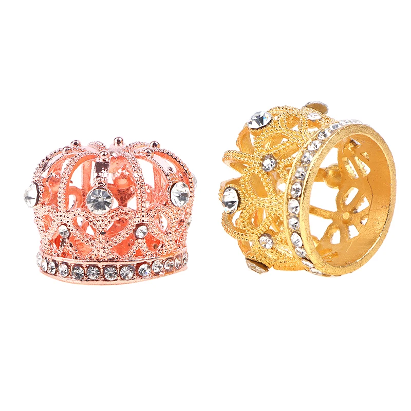 Dollhouse Miniature Gold Silver Bronze Mini Metal Alloy Crown Models Dolls Toys