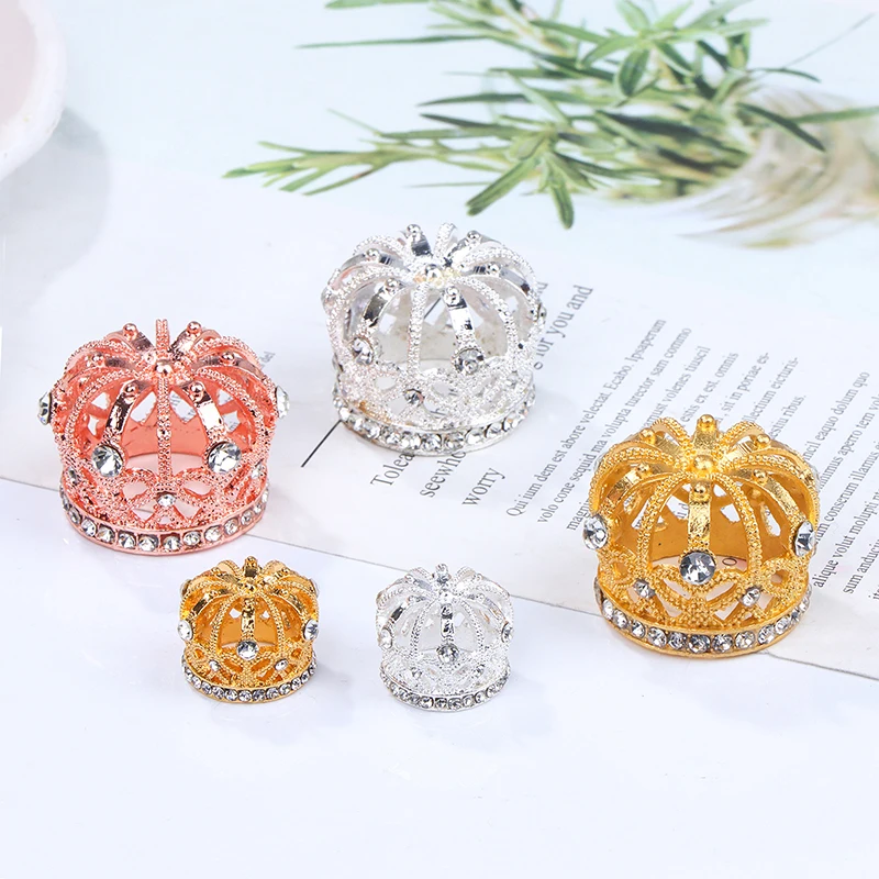 Dollhouse Miniature Gold Silver Bronze Mini Metal Alloy Crown Models Dolls Toys