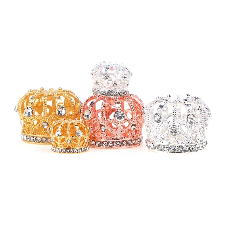 Dollhouse Miniature Gold Silver Bronze Mini Metal Alloy Crown Models Dolls Toys