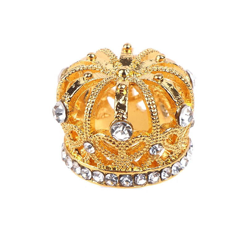 Dollhouse Miniature Gold Silver Bronze Mini Metal Alloy Crown Models Dolls Toys