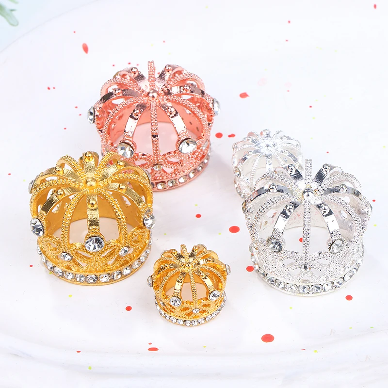 Dollhouse Miniature Gold Silver Bronze Mini Metal Alloy Crown Models Dolls Toys