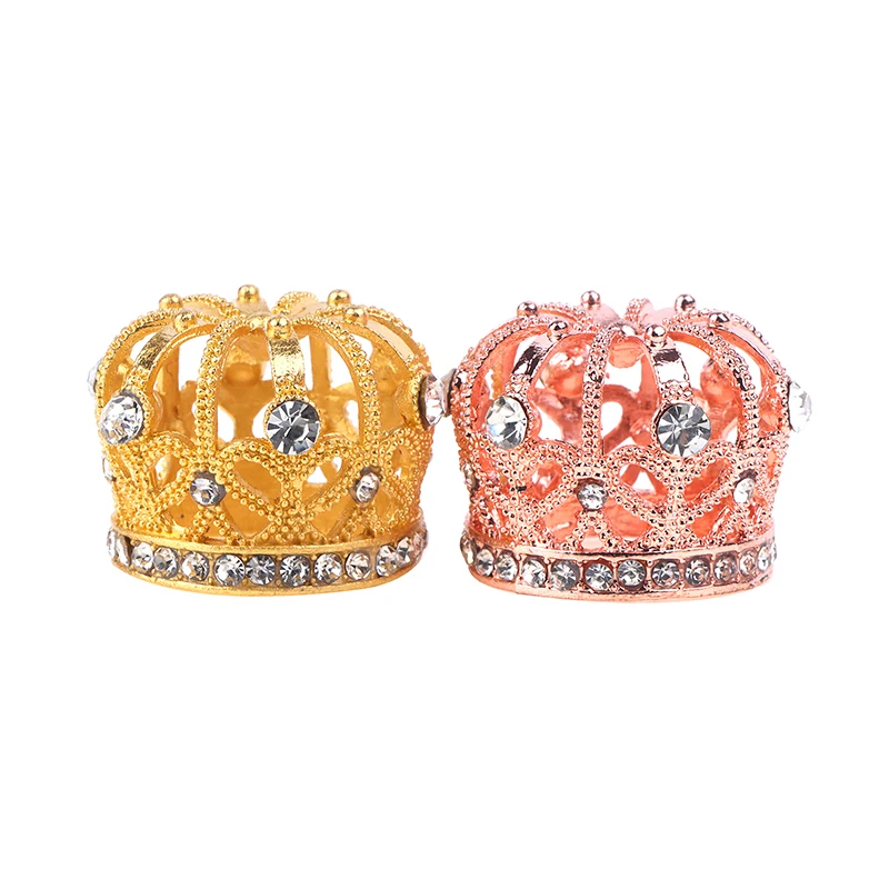 Dollhouse Miniature Gold Silver Bronze Mini Metal Alloy Crown Models Dolls Toys
