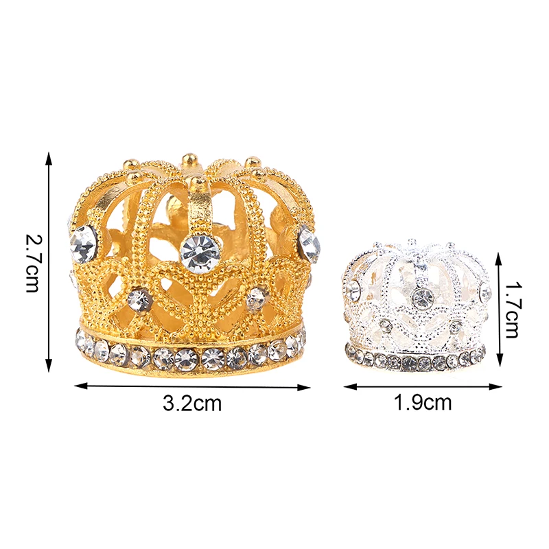 Dollhouse Miniature Gold Silver Bronze Mini Metal Alloy Crown Models Dolls Toys