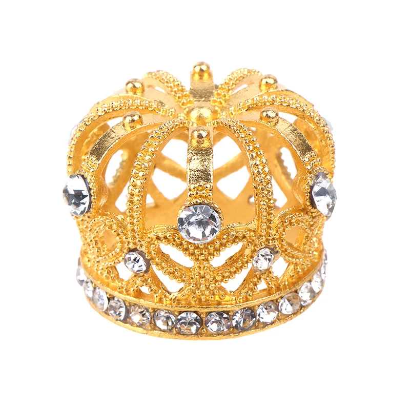 Dollhouse Miniature Gold Silver Bronze Mini Metal Alloy Crown Models Dolls Toys