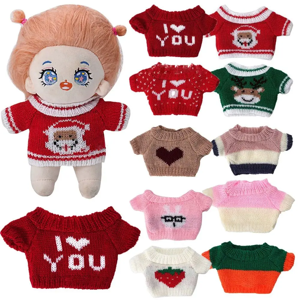 20cm Doll Sweaters Fashion Knitted Coat Winter Warm Tops Sweaters Outfits Kid Gifts Toys DIY Doll Clothes Accessories