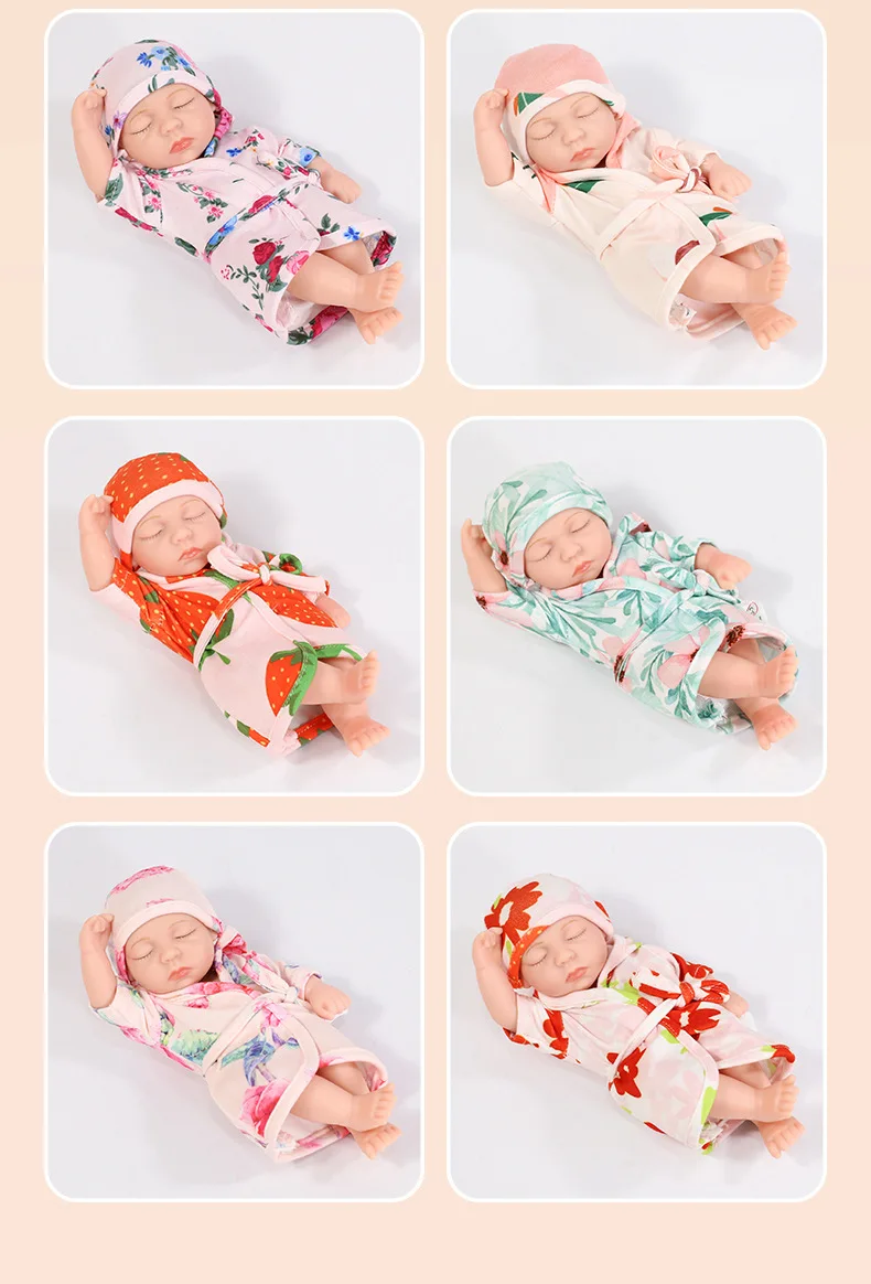 8inch 20cm Vinyl Reborn Baby Doll with Clothes Newborn Doll Outfit Set Realistic Soft Doll Gift for Kids Play Toy Cute Girl Gift