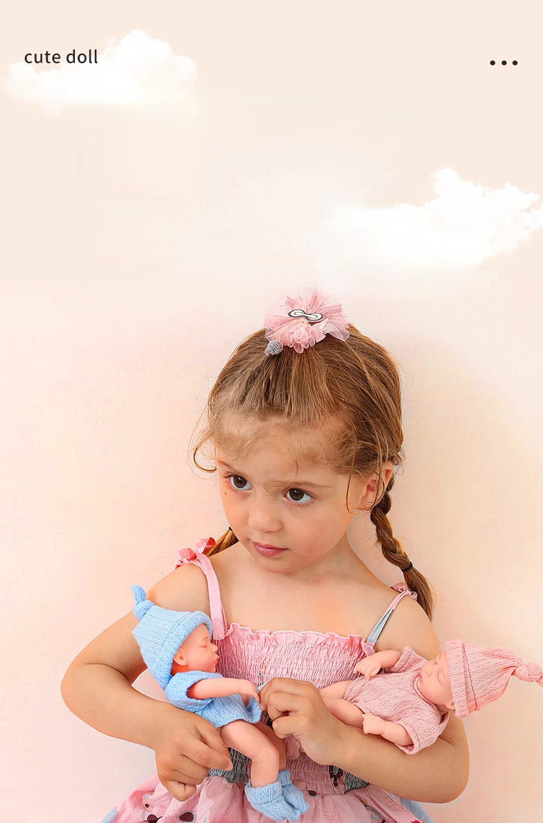 8inch 20cm Vinyl Reborn Baby Doll with Clothes Newborn Doll Outfit Set Realistic Soft Doll Gift for Kids Play Toy Cute Girl Gift