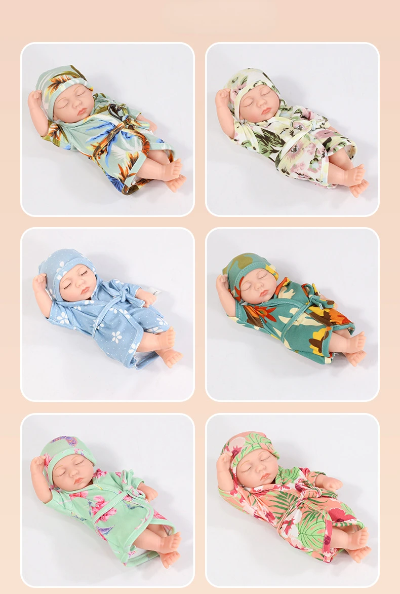 8inch 20cm Vinyl Reborn Baby Doll with Clothes Newborn Doll Outfit Set Realistic Soft Doll Gift for Kids Play Toy Cute Girl Gift