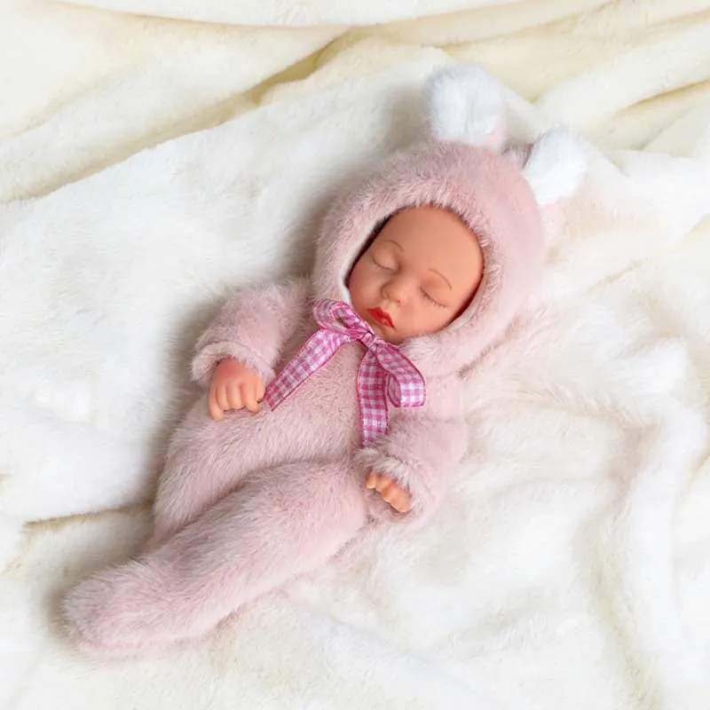 8inch 20cm Vinyl Reborn Baby Doll with Clothes Newborn Doll Outfit Set Realistic Soft Doll Gift for Kids Play Toy Cute Girl Gift