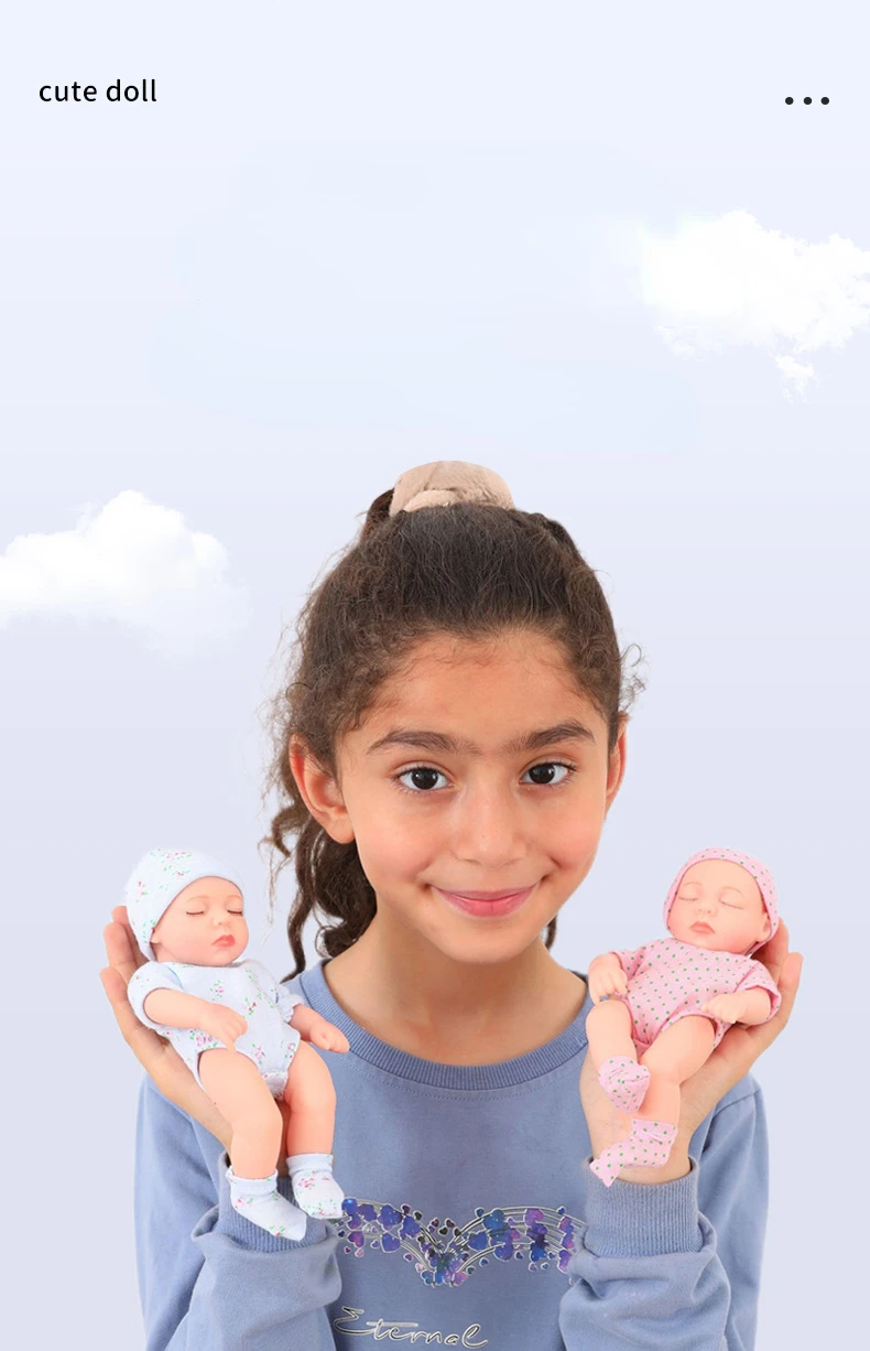 8inch 20cm Vinyl Reborn Baby Doll with Clothes Newborn Doll Outfit Set Realistic Soft Doll Gift for Kids Play Toy Cute Girl Gift