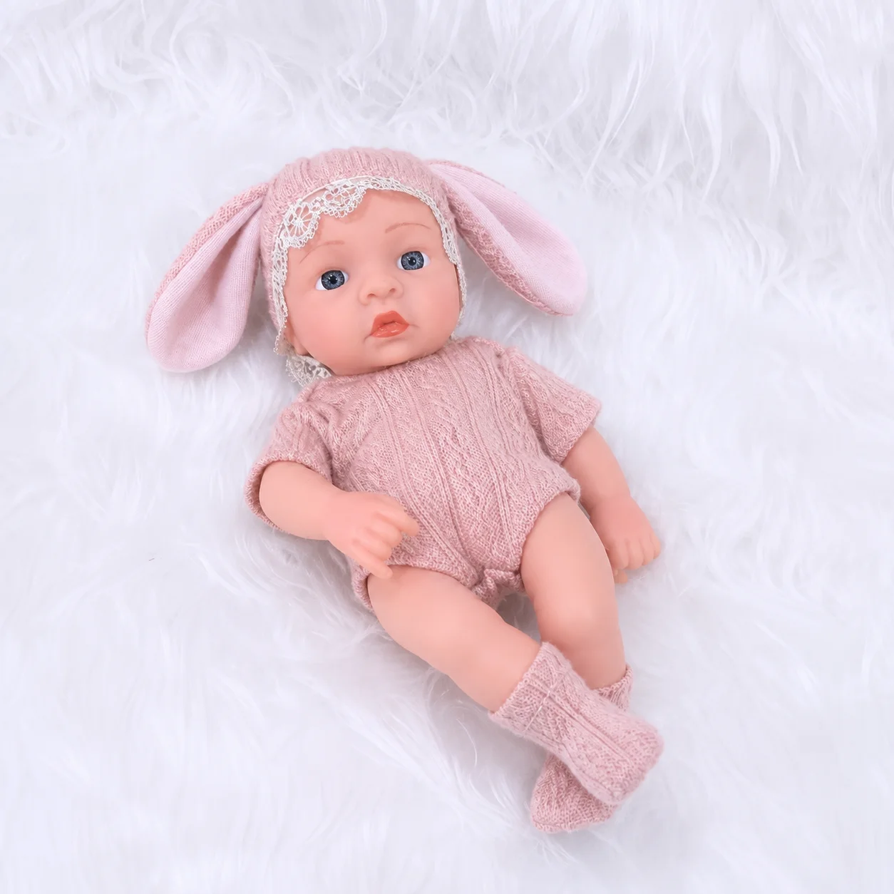 8inch 20cm Vinyl Reborn Baby Doll with Clothes Newborn Doll Outfit Set Realistic Soft Doll Gift for Kids Play Toy Cute Girl Gift