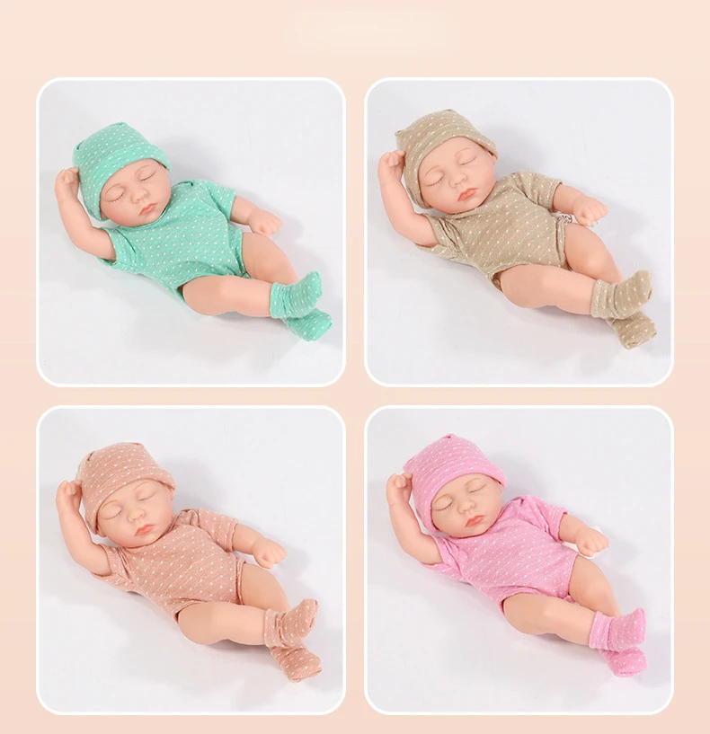 8inch 20cm Vinyl Reborn Baby Doll with Clothes Newborn Doll Outfit Set Realistic Soft Doll Gift for Kids Play Toy Cute Girl Gift