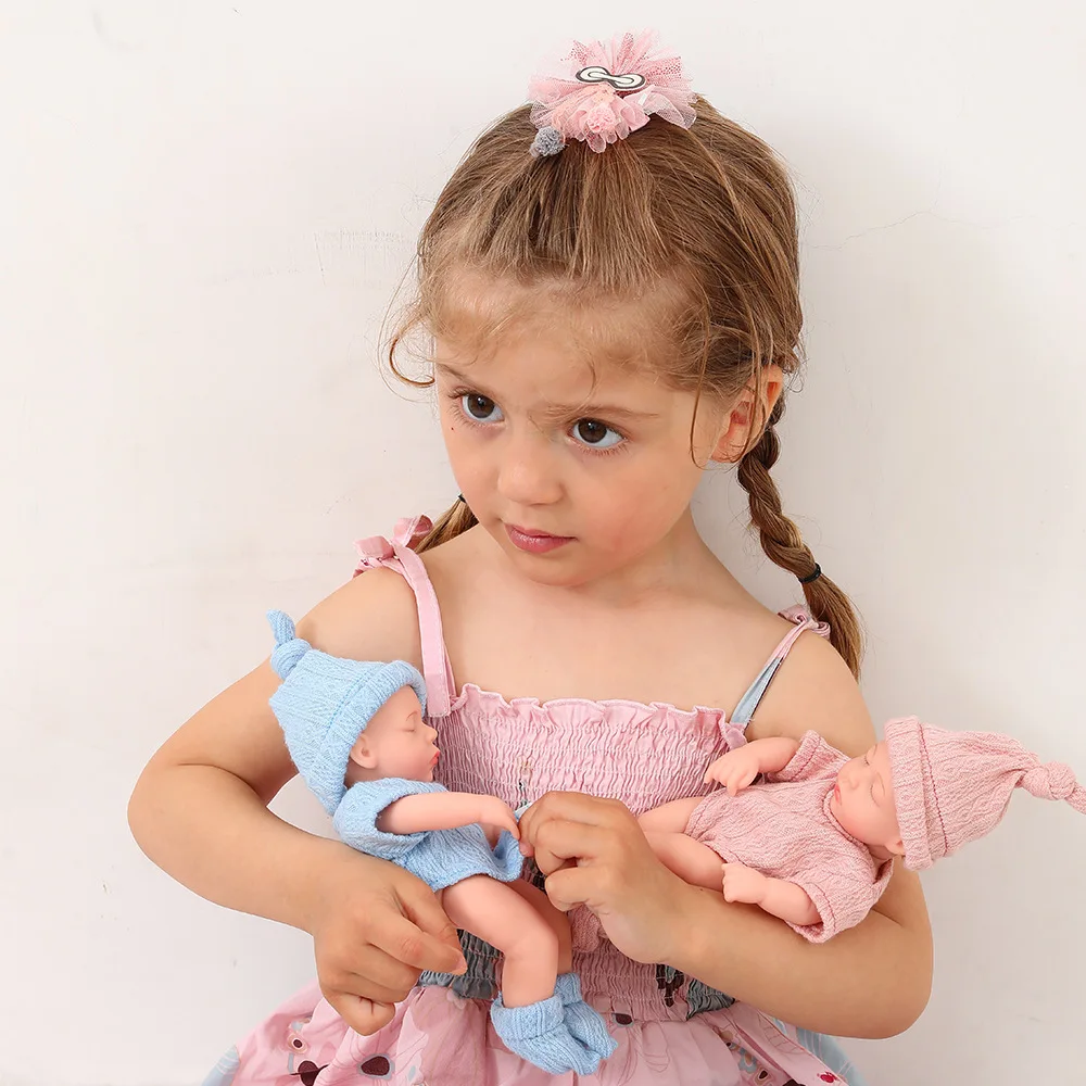 8inch 20cm Vinyl Reborn Baby Doll with Clothes Newborn Doll Outfit Set Realistic Soft Doll Gift for Kids Play Toy Cute Girl Gift