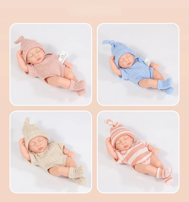 8inch 20cm Vinyl Reborn Baby Doll with Clothes Newborn Doll Outfit Set Realistic Soft Doll Gift for Kids Play Toy Cute Girl Gift