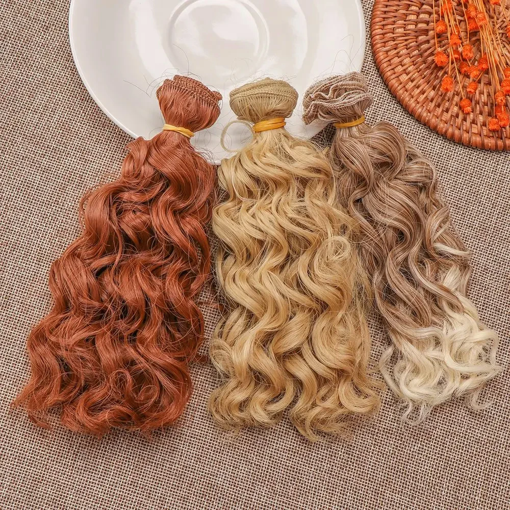 15*100cm Doll Hair Curly Wigs Fashion Mini Tresses High-Temperature 1/6 1/4 1/3 Screw Periwig Toy Toupee Gift DIY Accessory