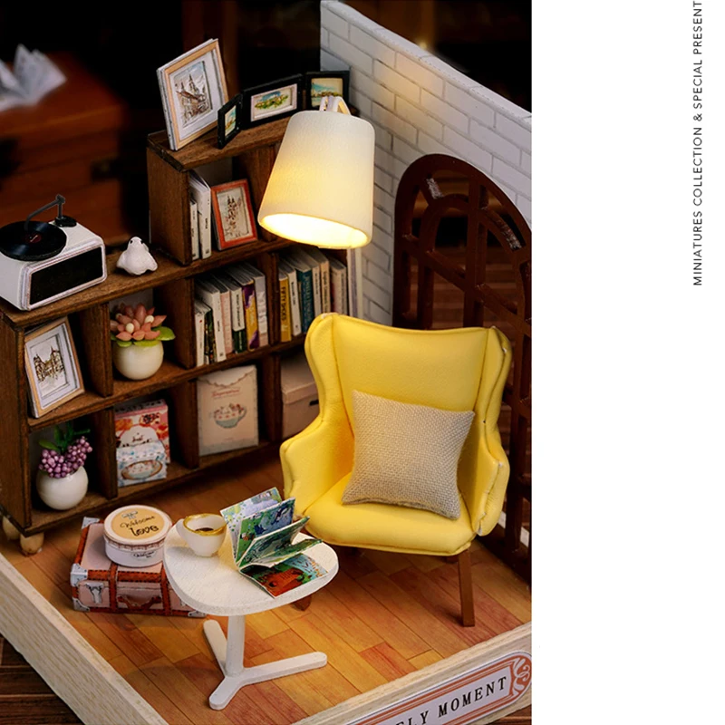 Wooden Mini Miniature Doll House DIY Small House Kit 3D Puzzle Building Assembly House Furniture Toy Home Decor Birthday Gifts
