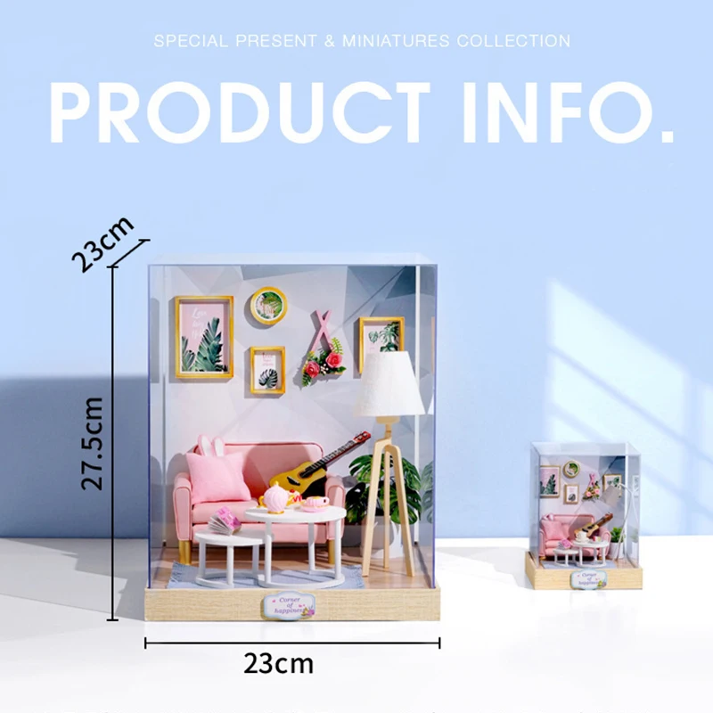 Wooden Mini Miniature Doll House DIY Small House Kit 3D Puzzle Building Assembly House Furniture Toy Home Decor Birthday Gifts